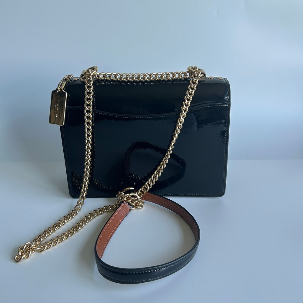 Coach Klare Crossbody Black Signature Patent Leather Bag CV397 - Picture 3 of 11